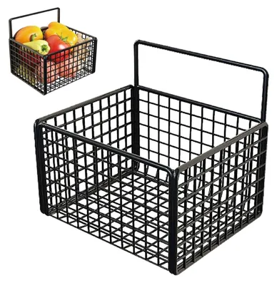 Zdjęcie produktu dla Solidchoice - Kosz ścienny montowany - Kosz do przechowywania do kuchni - Kosz metalowy do łazienki - Samoprzylepny - Oszczędzający miejsce - Metal, 15x12,5 cm