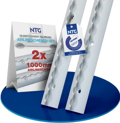 Produktbild von Airlineschiene Zurrschiene 2 x 1 m 1 Meter rund halbrunde Form m. Bohrungen Alu