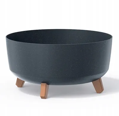 Obrázek produktu pro Prosperplast s.r.o. Květináč s nožičkami GRACIA LOW ECO WOOD 38 cm, antracit