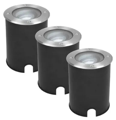 Image de HOFTRONIC - Spot LED au sol encastrable 3x4W 345lm 6500K IP67 dimmable inox