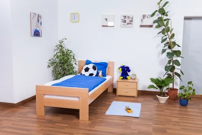 Produktbild von Kinderbett 90 x 190 cm | Massivholz: Buche | Natur Lackiert