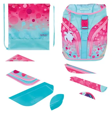 Produktbild von Schulranzen SoftLight Plus Polyesther 280x380x230mm Greenline Pink Bubbles