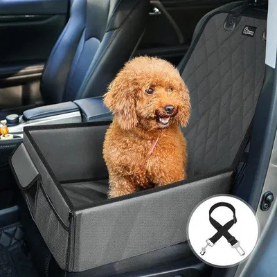 Immagine prodotto di Trasportino per auto di piccole dimensioni con cintura di sicurezza, grigio