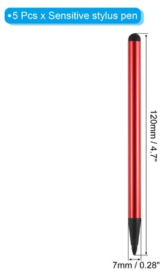 Produktbild von 5 Stš¹ck 2-in-1-Handy-Touchscreen-Stift, Resistiver Eingabestift, Aluminiumlegierung mit Widerstand, kapazitive Spitzen, universell, Rot