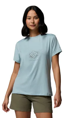 Produktbild von Columbia Parsons Point SS Graphic Tee, Damen Active-Top mit recycelten Materiali