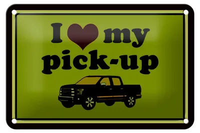Produktbild von Blechschild Auto 18x12cm i love my pick-up Geländewagen