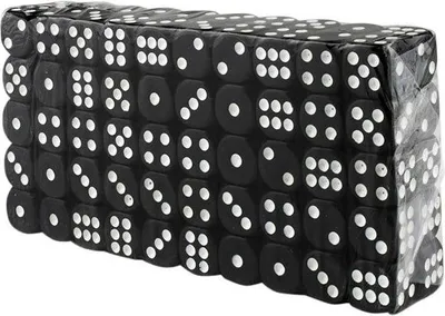 Obrázok produktu pre 6-stranná kocka, 100 kusov - čierna