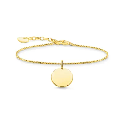 Produktbild von Thomas Sabo A1960-413-39 Armband Damen Gravur Coin Sterling-Silber Gelbgold