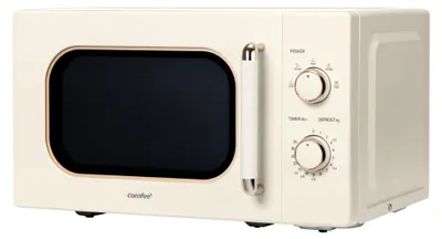 Retro-Mikrowelle 700 W, 20 l, 5 Stufen, Timer, Cremefarben