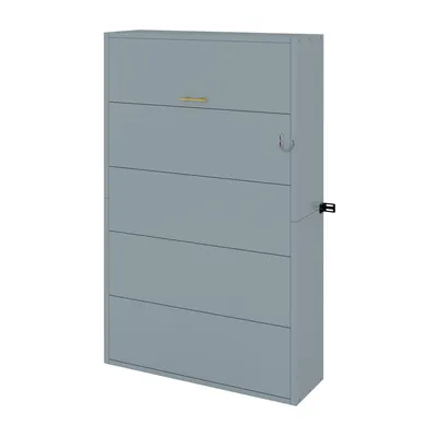 Produktbild von Flieks Schrankbett Wandklappbett 90x200cm, Jugendbett Einzelbett mit verriegelbarer Wandbefestigung, Murphy-Bett Grau