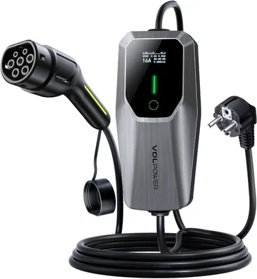 Immagine prodotto di Caricatore EV Tipo 2 - Caricatore per auto elettriche - Cavo di ricarica EV - Ricarica mobile - Stazione di ricarica da 3,6 kW