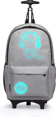 Productafbeelding van Famanu kinderkoffer - Gloeiende rugzak voor kinderen (geschikt voor laptops) - Reistas, trolley, handbagage, 25 liter