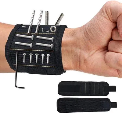 Produktbild von Magnetisches Armband für Handwerker mit 15 starken Magneten - ideal für Schrauben, Bohrer und Nägel