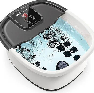Produktbild von Fußbad massagegerät Mia&Coco, Relief mit Heizung Blasen Vibration Temperaturregelung, Pediküre Bimsstein, 22 Rollen, 264 Massageknoten