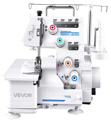 Produktbild von Overlock-Nähmaschine mit 3/4 Fäden – 112 Watt Leistung – geeignet für verschiedene Stoffe