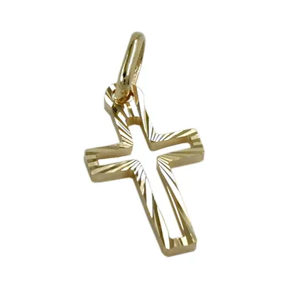 Produktbild von Anhänger 16x9mm Kreuz diamantiert 14Kt GOLD gold 16x9mm