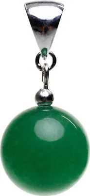 Produktbild von Anhänger aus Jade Kugel grün & 925 Silber Edelstein Kettenanhänger Halsschmuck Damen
