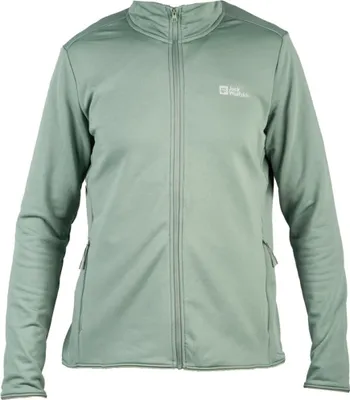 A studio shot of a green jacket.