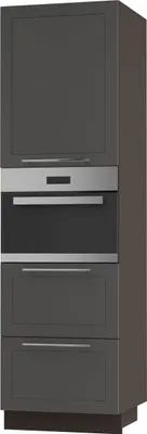 Produktbild von Backofenschrank KVANTUM Teilauszug 60cm Korpus- & Frontfarbe wählbar (Q-D14/RU/2M/356),graphit matt,lava