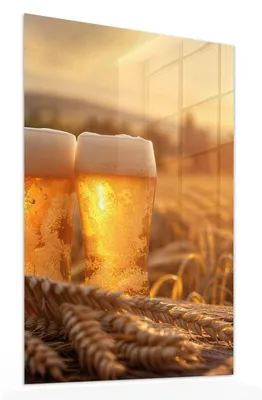 Produktbild von Glasbild 50x75cm in XXL für Wohnzimmer, Schlafzimmer Motiv Sonnenuntergangsbecher