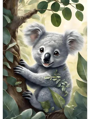 Obrázok produktu pre Sada na maľovanie diamantmi, motív: koala, 5D, mozaiková súprava na tvorbu pre dospelých a začiatočníkov, 30x40 cm