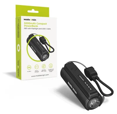 Produktbild von Mobile Origin MO-CPFC-PB7, 5000 mAh, Lithium-Ion (Li-Ion), 3,6 V, 12 W, Schwarz