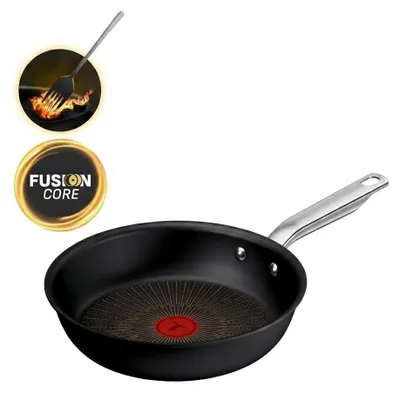 Obrázek produktu pro Tefal G33404, Kulatý, Univerzální pánev, Černá, Hliník, Termo indikátor, Keramický, Plyn, Indukční, Halogen, Elektrický