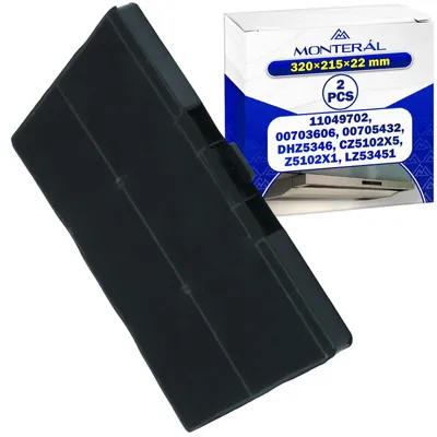 Aktivkohlefilter 320x215x22 mm, 2 Stück für Dunstabzugshaube