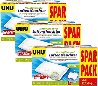 Image de 3 recharges UHU AIR MAX déshumidificateur 3x 450,0 g