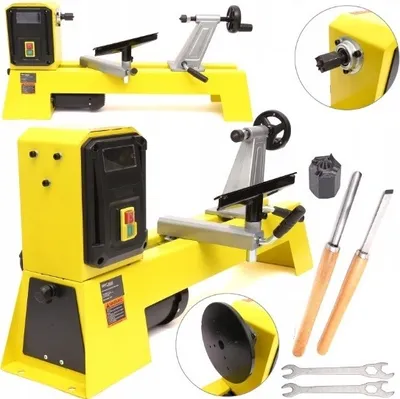 Produktbild von Drechselbank 650W Holz Drechselmaschine Holzdrehmaschine Holzdrehbank 4 Motordrehzahlen