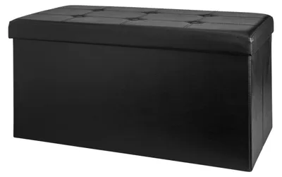 Produktbild von Livarno home Sitztruhe mit Stauraum faltbar 82x40x40 cm Sitzbank 2in1 Stiztruhe Schwarz
