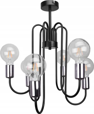 Produktbild von Loft Kronleuchter Edison Chrom – Moderne Pendelleuchte als Hängelampe