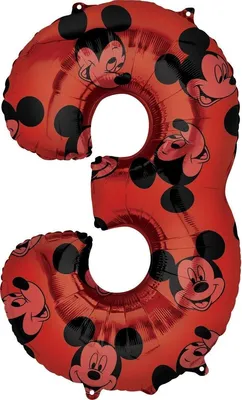 Obrázek produktu pro Amscan Anagram 4013301 - Disney Mickey Mouse Number 3 Fóliový balónek ve tvaru supertvaru
