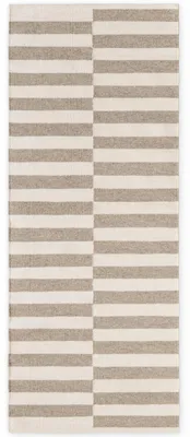 Produktbild von Hanse Home Wollteppich Vika, Handgewebt, Streifen, Natürlich, Grau Natur Weiß
