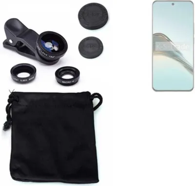 Produktbild von K-S-Trade Smartphone Kamera Linsen Set Kompatibel mit Realme 13 Pro Extreme Edition 3in1 Clip-On Kamera Adapter Macro Weitwinkel FishEye Fischauge