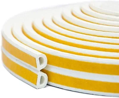 Produktbild von PolkaHome® Selbstklebende Dichtungsstreifen – 10 m D-Profil, 9x6 mm, Weiß, für Türen & Fenster