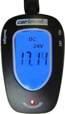 Produktbild von Cartrend 80127 Batterie Tester 12 Volt / 24 Volt, mit LCD Anzeige blau beleuchtet