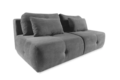 Produktbild von EMMAR Schlafsofa mit Schlaffunktion 214 x 118 x 94 cm – Cordsofa, Ausziehsofa, Sofa mit Liegefläche 200 x 163 cm, Modernes Wohnzimmersofa, grau