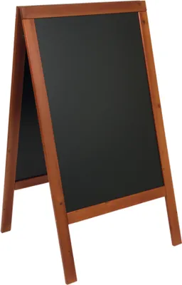 Produktbild von Securit Kundenstopper WOODY mit Kreideoberfläche 700 x 1.250 mm mahagoni
