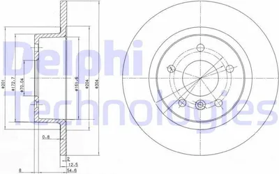Produktbild von 2x DELPHI Bremsscheibe BG3227C für LAND ROVER Range Rover III (L322) 62 7mm