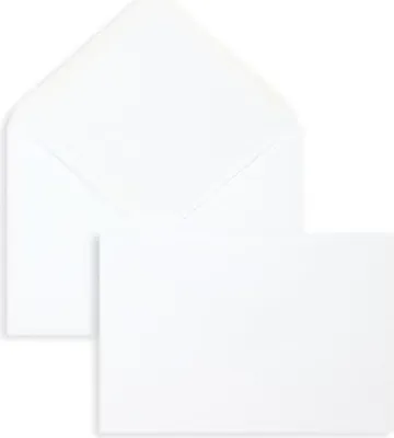 Produktbild von Briefumschläge 108x159mm 90g/qm gummiert VE=1000 Stück weiß