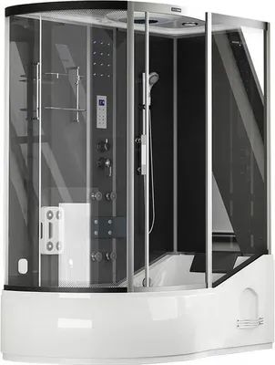 Produktbild von HOME DELUXE - Duschtempel ALL IN 4in1 - Schwarz, 170 x 90 x 220 cm Links - inkl. Dampffunktion, Regendusche und Fußmassage I Dampfsauna, Duschtempel Whirlpool Fertigdusche