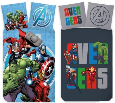 Produktbild von Marvel Avengers - 2 x Bettwäsche-Set Doppelpack, 135x200 & 80x80