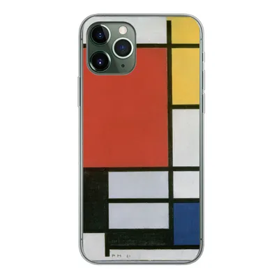 Produktbild von MuchoWow® Handyhülle Schutzhülle Hülle für iPhone 11 Pro Komposition 2 in Rot Blau und Gelb - Piet Mondrian Silikon Softcase Handy Hülle - Handy