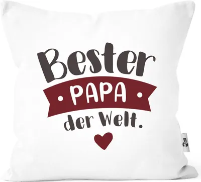 Produktbild von Kissenbezug Beste/r Mama/Papa der Welt Geschenk Mama Papa Geburtstag Weihnachten Danke sagen Moonworks® Bester Papa bordeaux weiß unisize