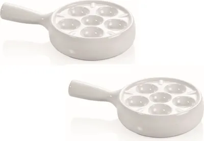 Produktbild von Schneckenpfanne weiß mit Stielgriff 2er Set