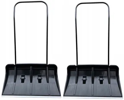 Produktbild von ALSTEN TECH 2er-Set Schneeschieber mit Rädern 80 x 44 cm, Aluminiumkante, Schwarz