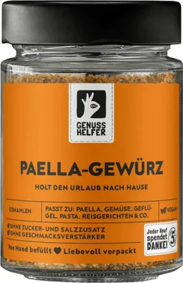 Produktbild von Paellagewürz, gemahlen, leckere Aromen für eine spanische Paella, für mediterrane Gemüsepfannen, 90g im Glas