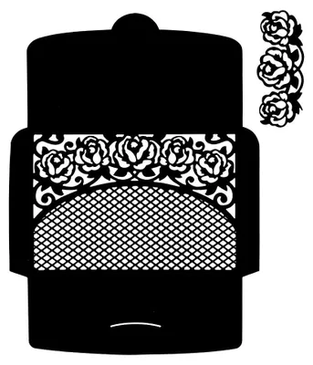 Stanzschablonen, Umschlag mit Blumenornament, 2 Stück
