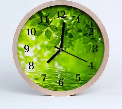 Produktbild von Holzuhr 20fi cm wanduhr - Blätter Blumen